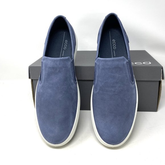 ECCO Soft 7 Perforated Slip-On Men Suede Sneakers - Picture 3 of 9